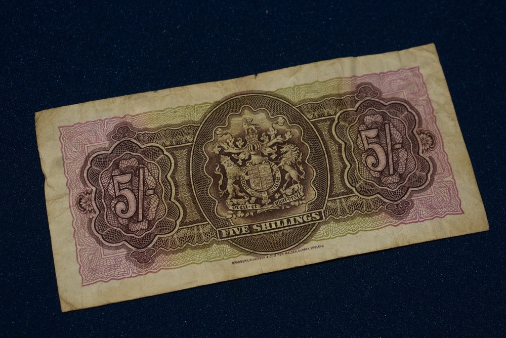 Vintage 1937 BERMUDA 5 SHILLING NOTE