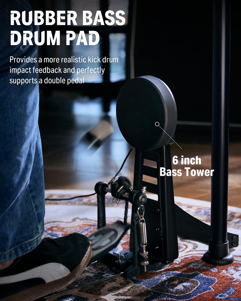 Donner DED-200 Max Electronic Drum Set With Throne Headphone 450 Authentic Sound
