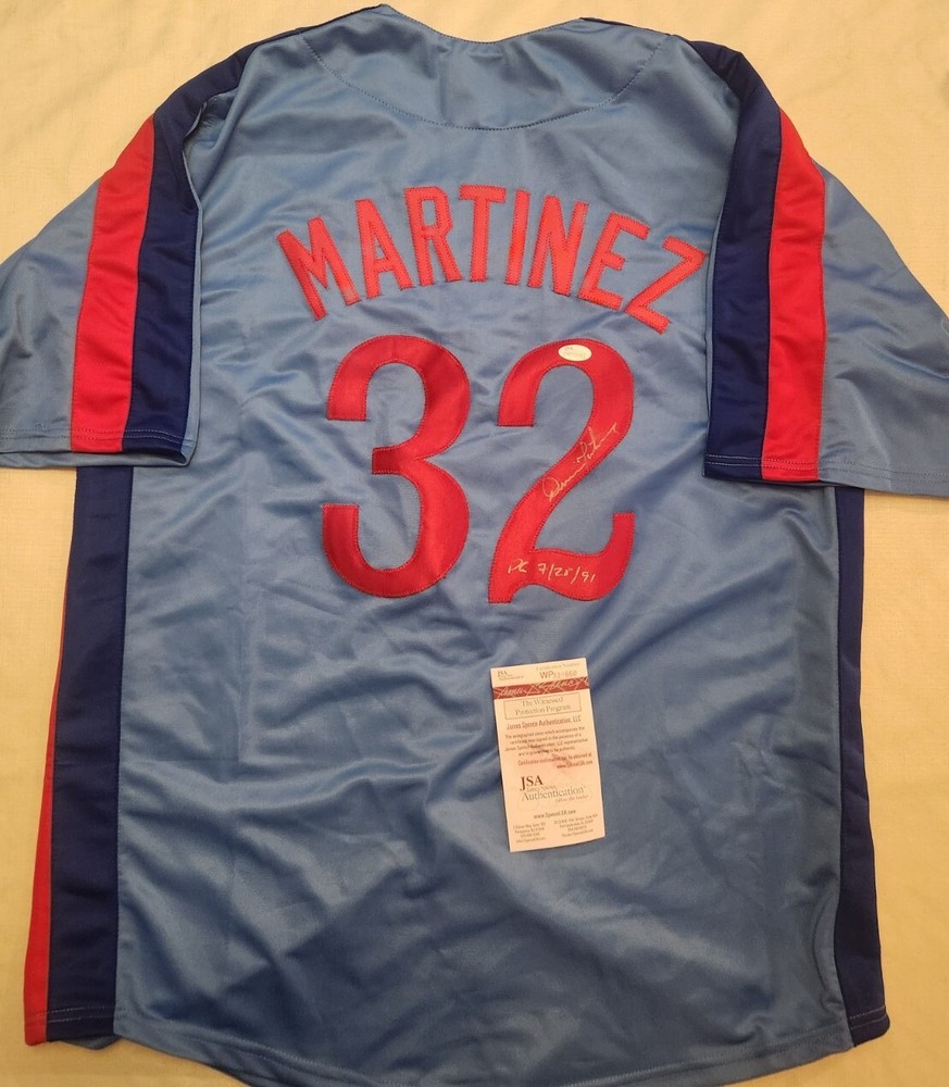 Dennis Martinez signed Custom Jersey auto autograph certified size XL