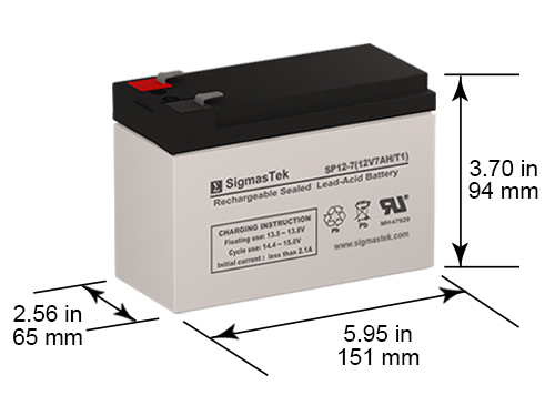 Replacement For Hewlett Packard M1700A ECG PAGEWRITER UPS Battery, 12V 7AmpH