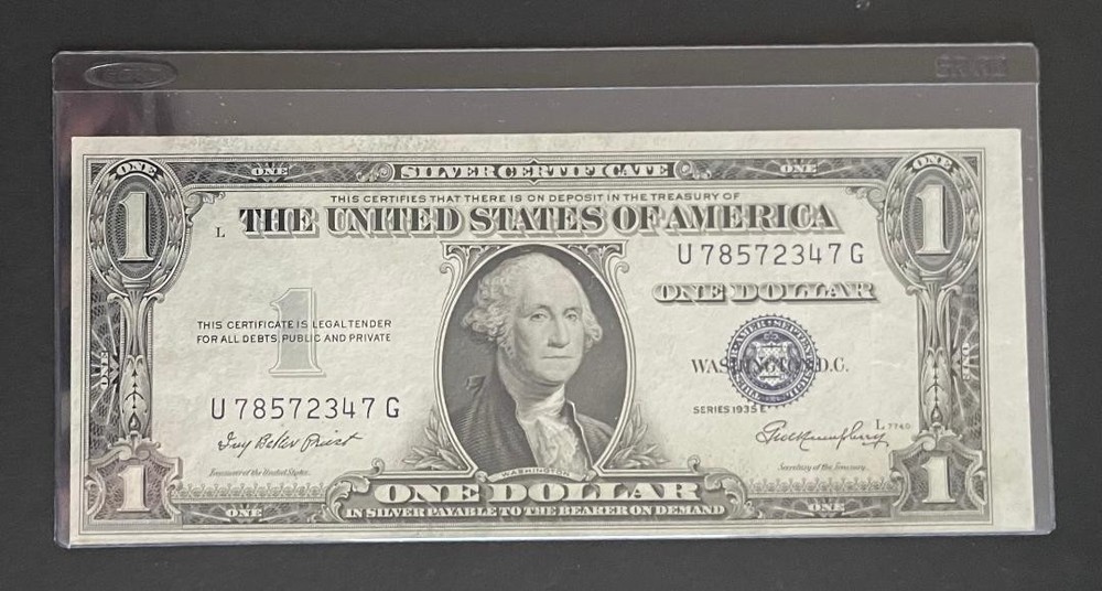 LOT of 2 1935 E US $1 SILVER CERTIFICATE Consecutive Serial #s ERRORS