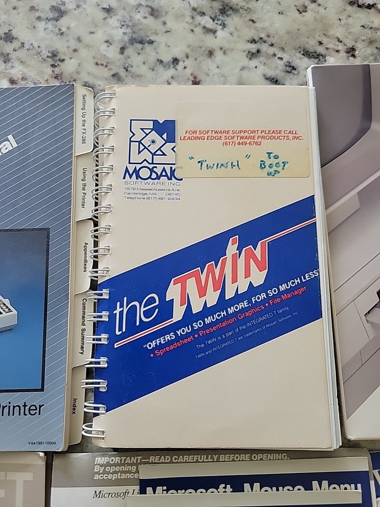 Lot Computer Manuals IBM Microsoft BitFax Mosaic Paint Epson Dos Basic Lotus 17