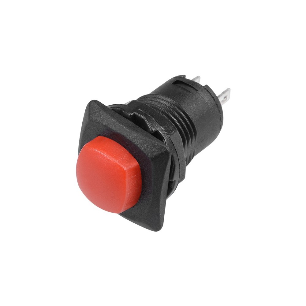 10pcs 12mm Latching Type 2 Terminals Mini Push Button Switch Red Button SPST NO