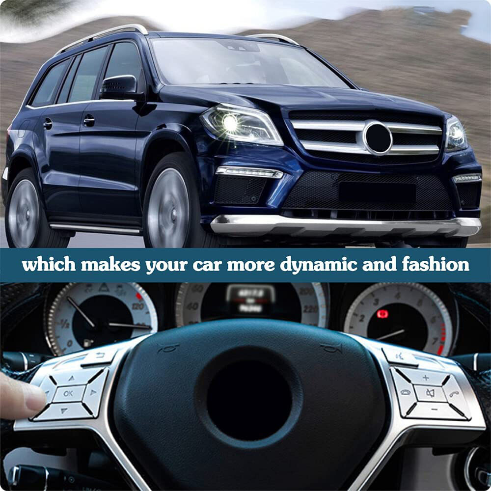 12X Steering Wheel Button Silver Trim For Mercedes Benz E C G Class W204 2012-16