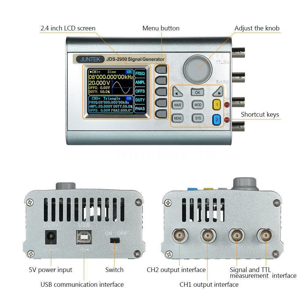 JDS2900 15/60MHz Dual-channel DDS Function Arbitrary Waveform Signal Generator