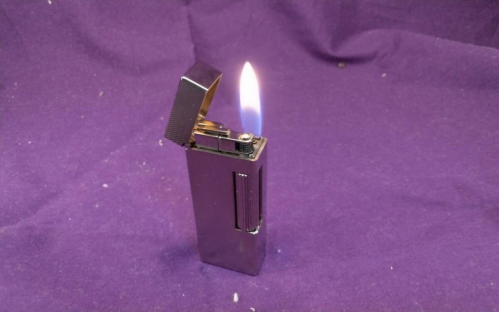 Dunhill Rollagas Silver Burley Lighter Boxed Used