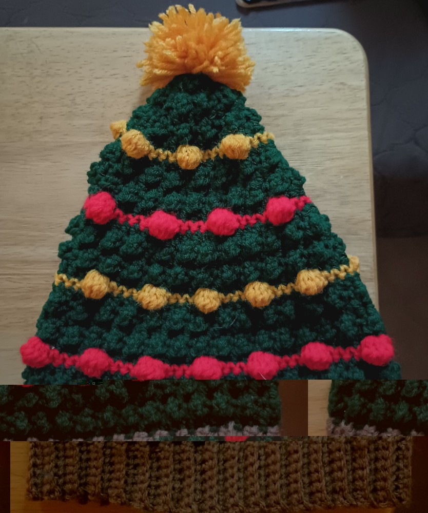 Handmade Crochet Christmas Tree Hat