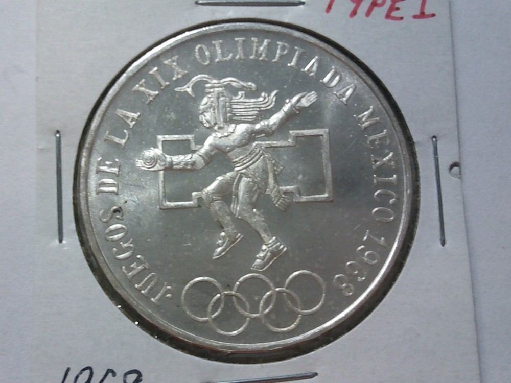1968 MExico 25 pesos ****BLAST WHITE****