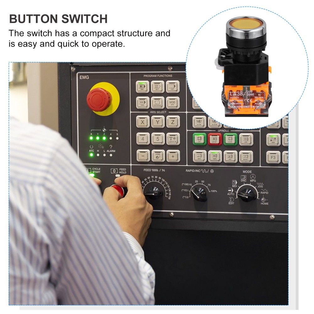 3 Pcs Plastic Momentary Push Button Switch Pushbutton Switches