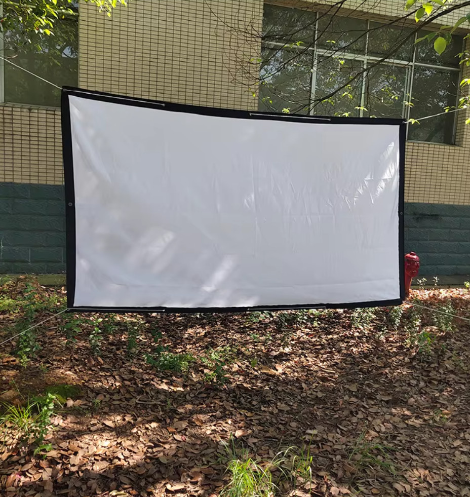 60-300" Stretch Projector Screen Foldable High-Density 16:9 Home Outdoor Night