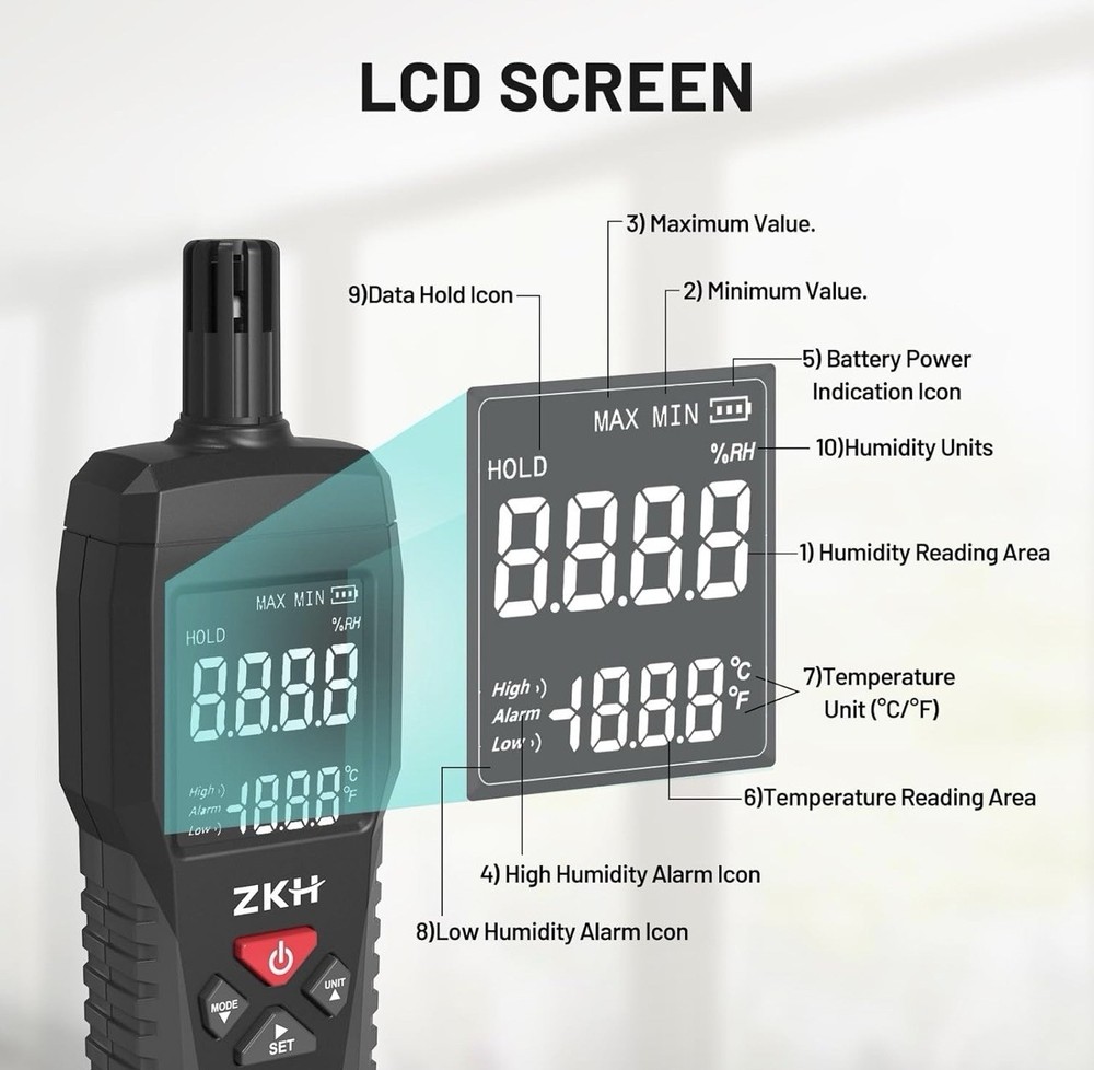 Handheld Digital Thermometer For Temperature Humidity Hygrometer Meter - NEW