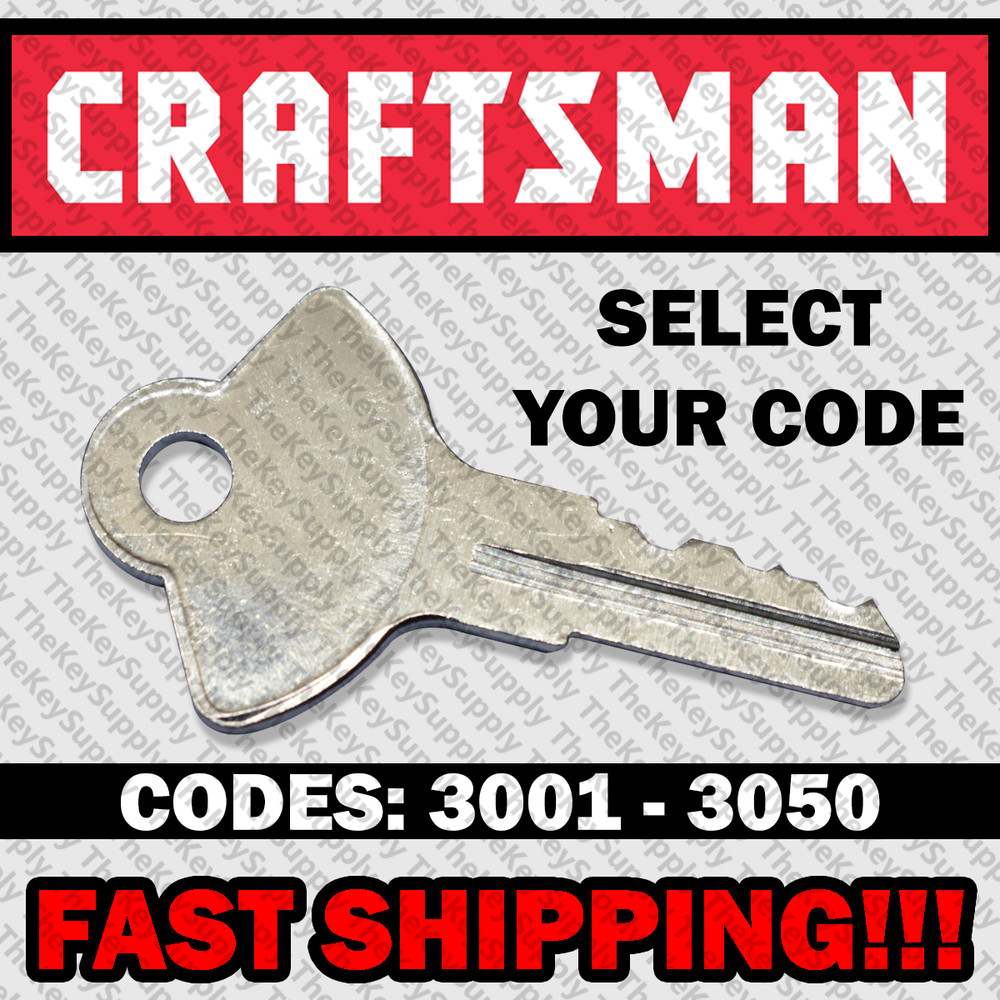 Craftsman Tool Box Replacement Key Cut to Code 3001 - 3050