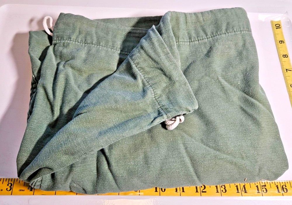 Vintage US Army Drawstring Laundry Bag Light Green