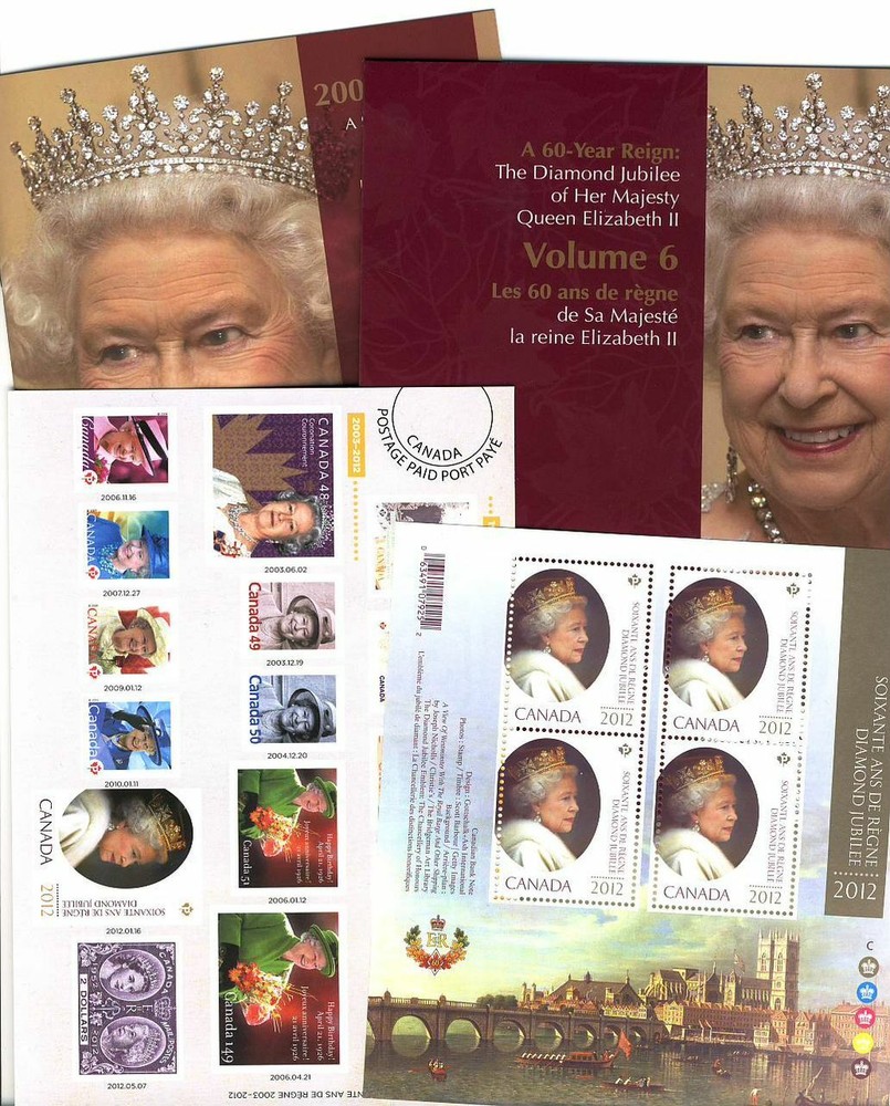 Canada 2012 = QUEEN Elizabeth ll Diamond Jubilee = KEEPSAKE folder Volume #6