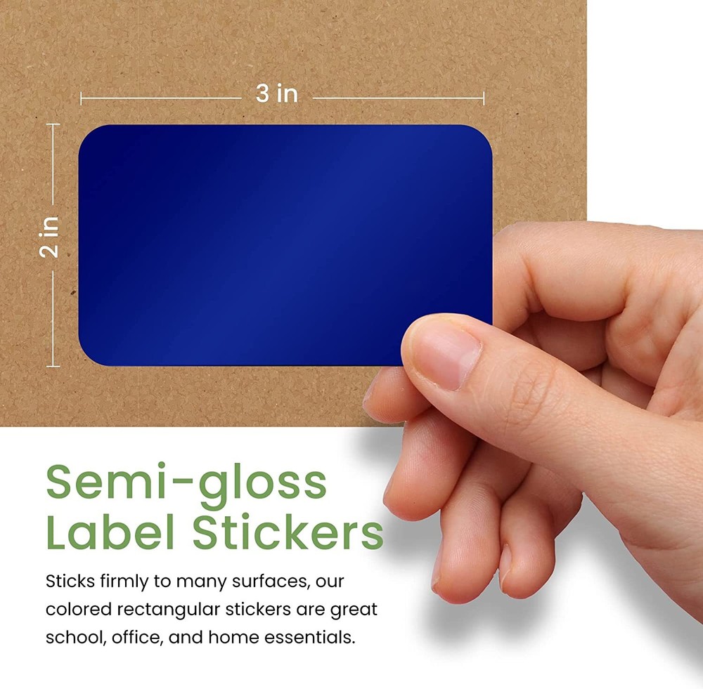 Royal Green Rectangular Colored Labels for Multi-Purpose Use 3x2 Inch 76MMx50MM