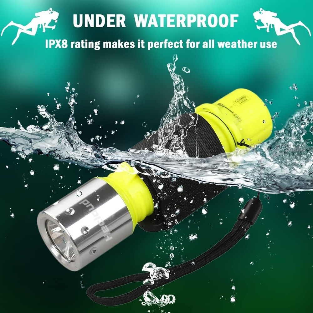 Waterproof Dive Flashlight 3 Modes Charger