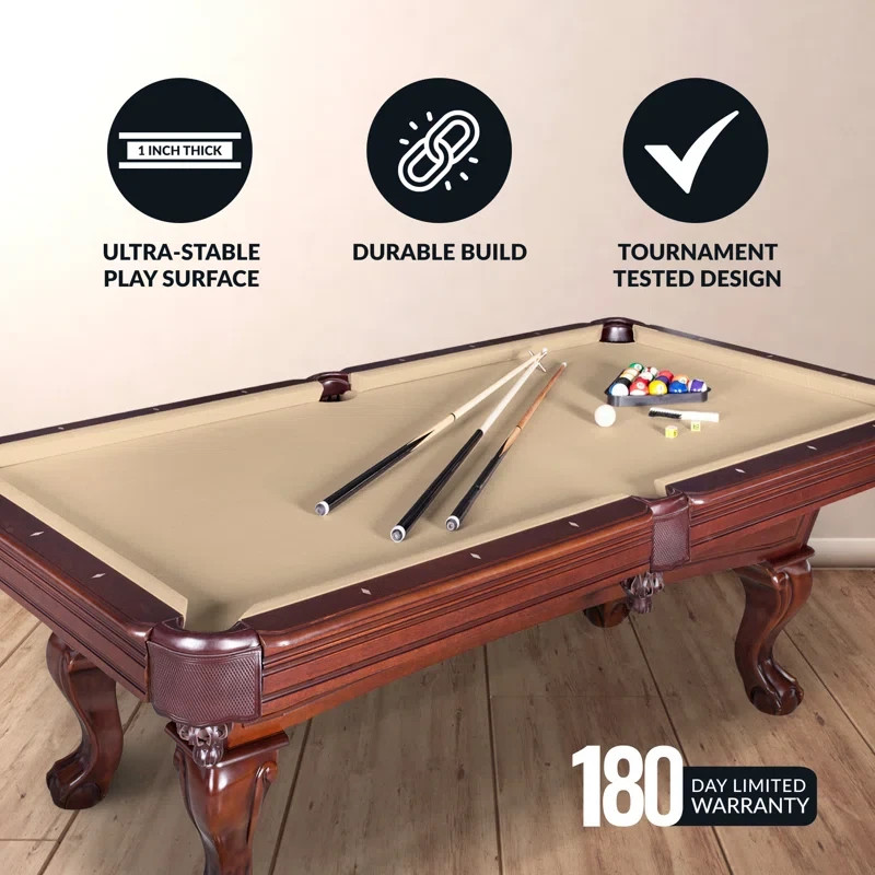 Pool Table (8 ft) (Walnut/Camel) (Free Shipping)