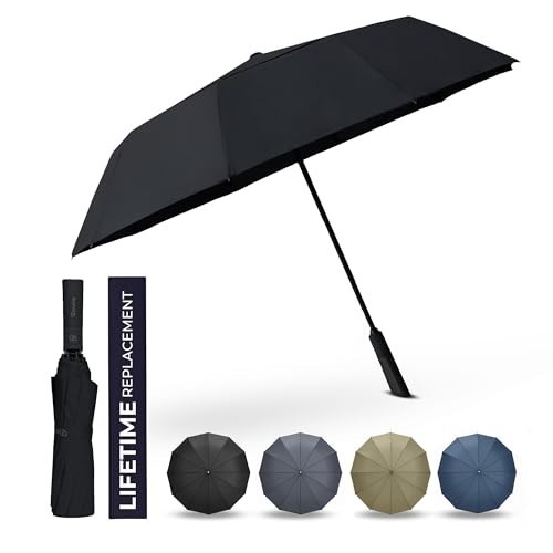 Large Windproof Double Canopy Umbrella - Auto Open/Close, Sturdy Frame, Waterpro