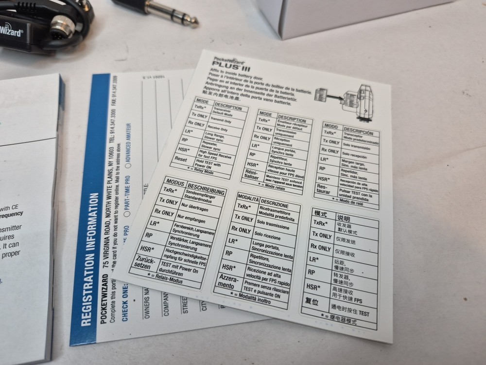 Pocket Wizard Plus 3 Manual With Cords Only