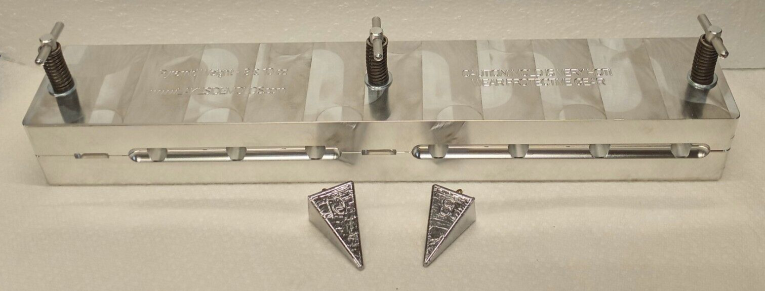 8 oz and 10 oz Combo Pyramid Sinker Production Mold ( 14 cavity ) Aluminum CNC