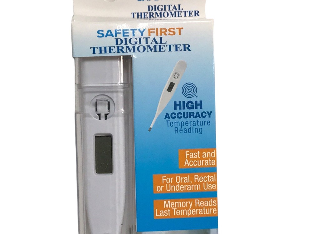 Safety First Digital Thermometer High Accuracy 60-Second Readout w/LR41 Battery