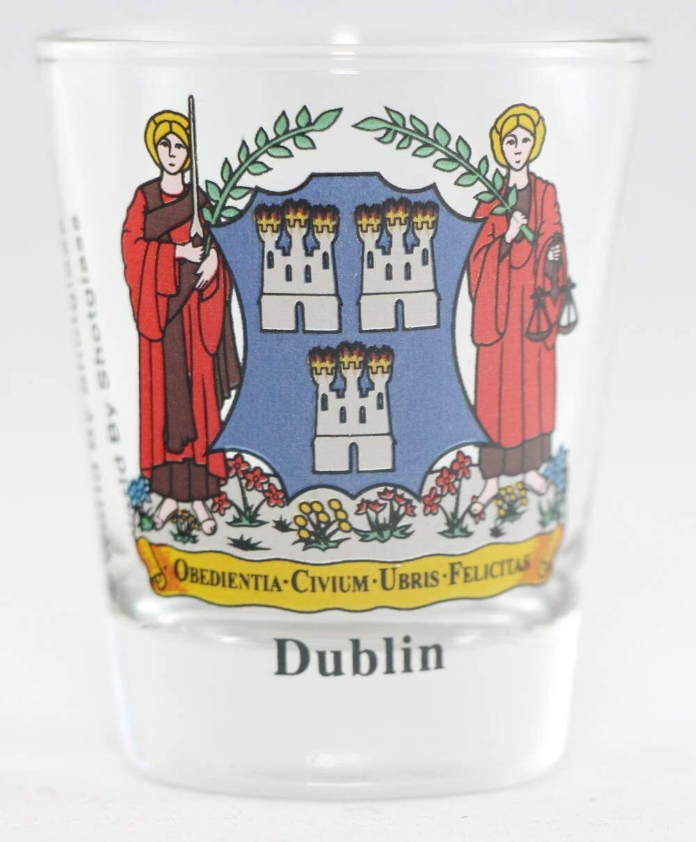 DUBLIN IRELAND COAT OF ARMS SHOT GLASS SHOTGLASS