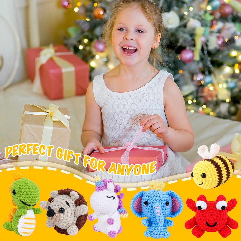 WoolyLoopy 3Pcs crochet kit for beginners with step-by-step video tutorial