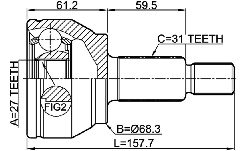 OUTER CV JOINT Febest OEM: LR025067