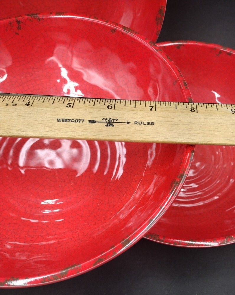 Melamine Serveware 4 Piece Red Bowl Set