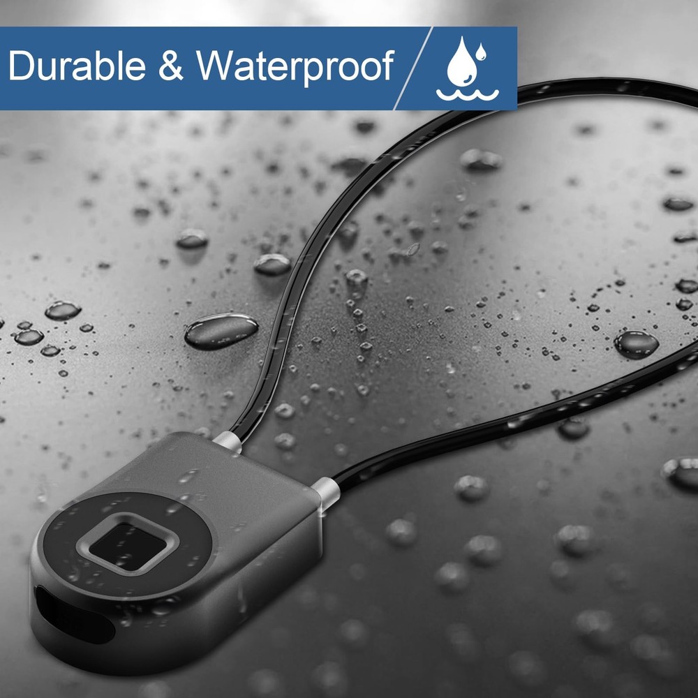 Fingerprint Cable Lock, Fridge Locks with Fingerprint Bluetooth APP Control, ...