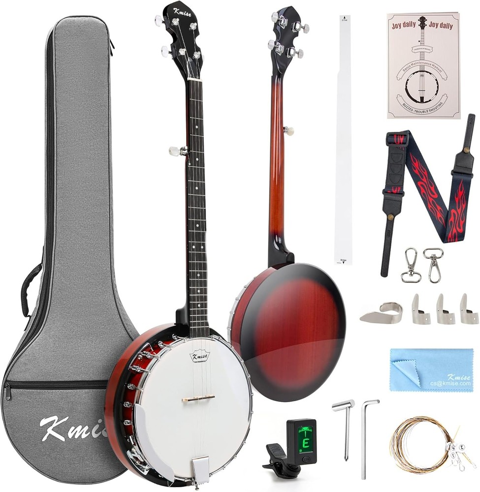 Beginner Banjo Instrument 5 String Full Size Kit