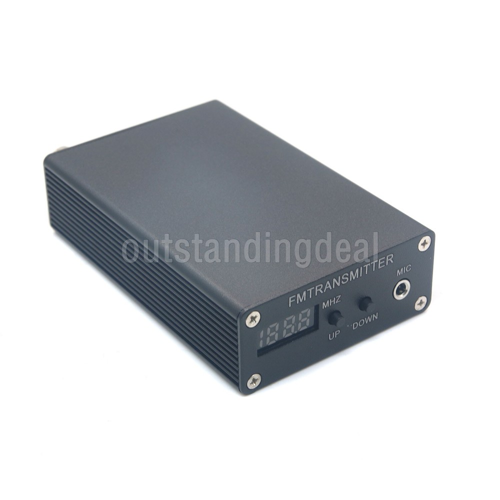 Black 5W Stereo PLL Digital FM Transmitter Radio Broadcast Station 87MHz-109MHz