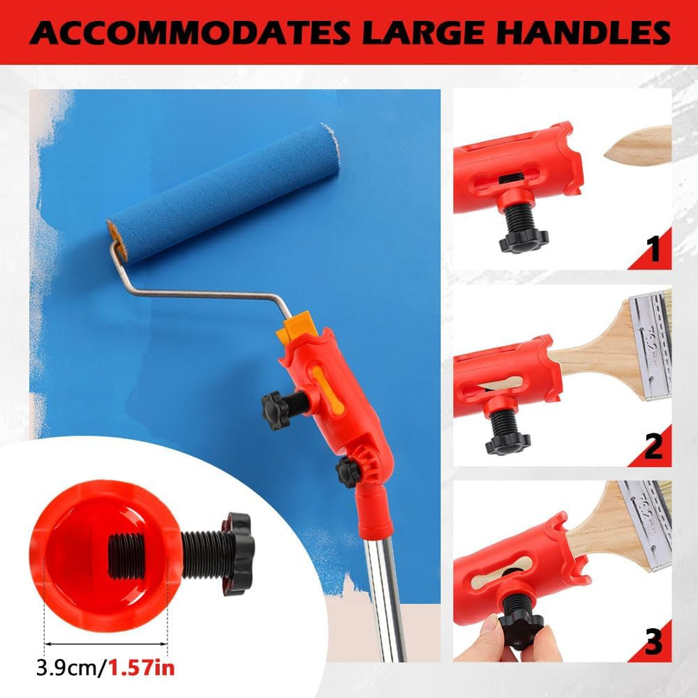 Multi-Angle Paint Brush Extender for High Ceiling,Extension Pole Attachment Hold