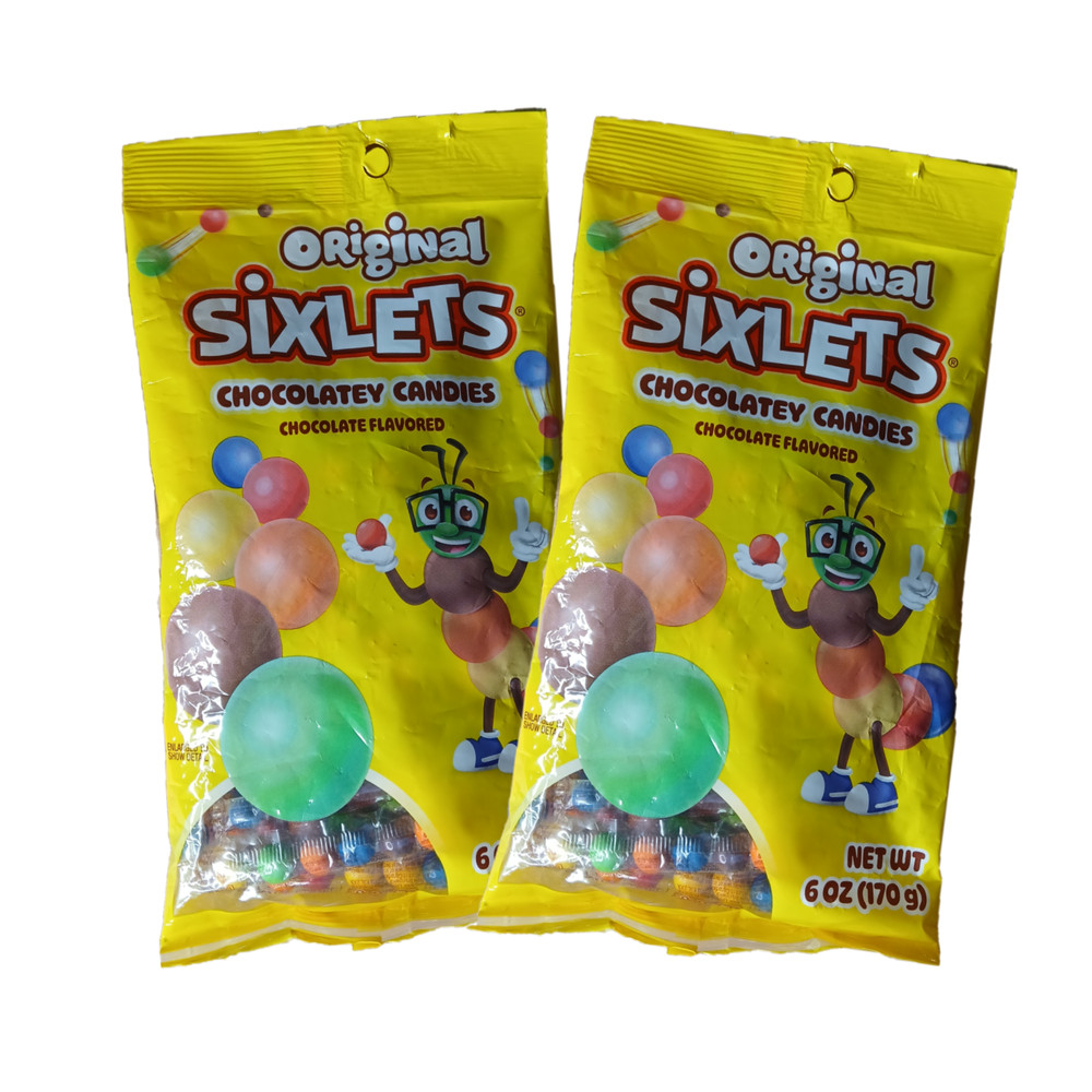 Sixlets Chocolate Hard Shell Candies Nostalgic 1960 Easter Basket Candy 2 Pack