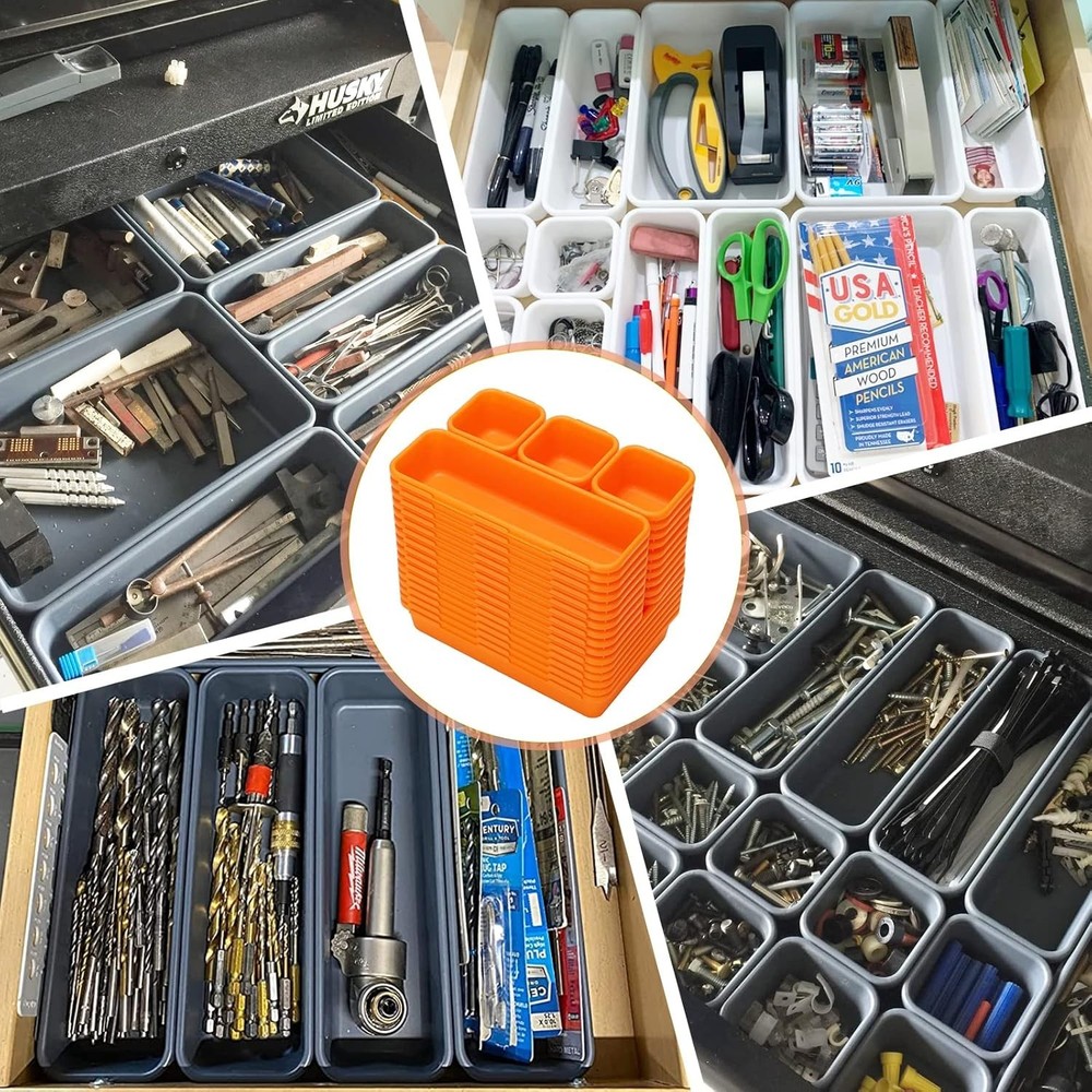 Durable 42-Compartment Tool Tray Set - Perfect for Workbenches and DIY Projects