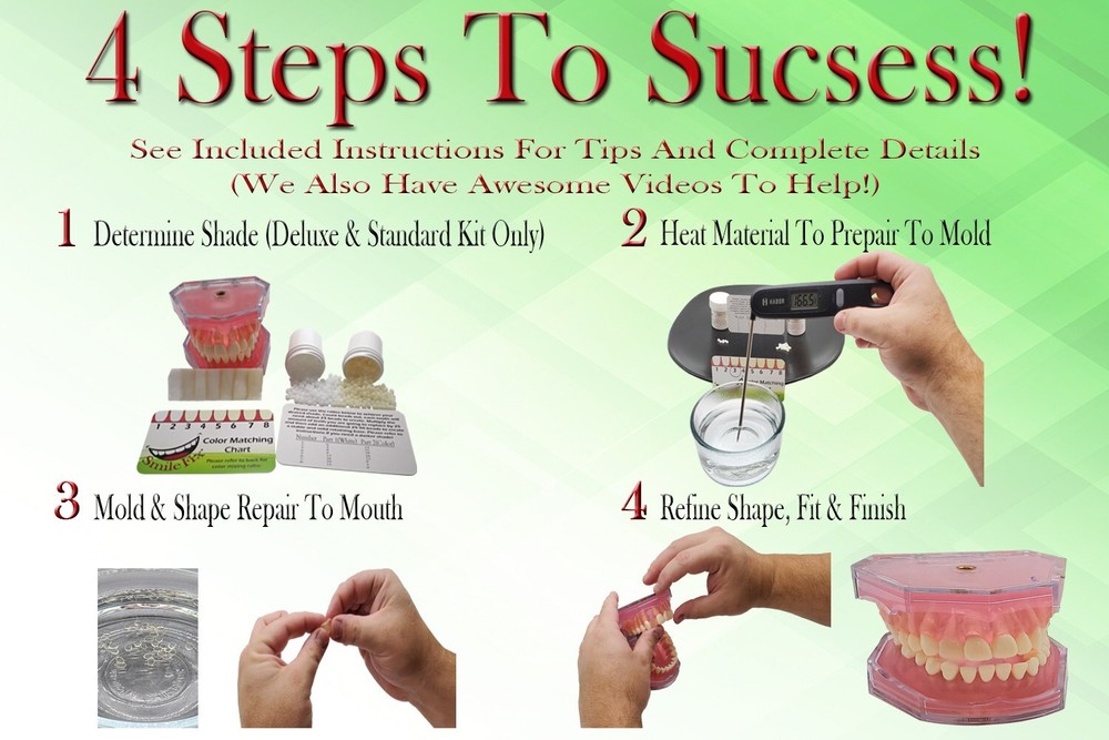 SmileFix Basic Dental Repair Kit - Missing or Broken Tooth. Gaps Broken Teeth...