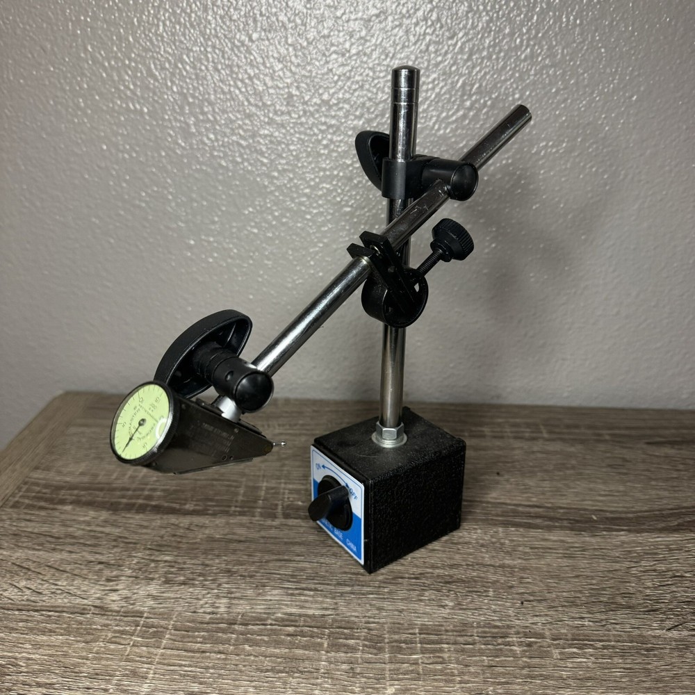 Federal Testmaster Dial Indicator Magnetic Base Holder Stand Model 5 .001”