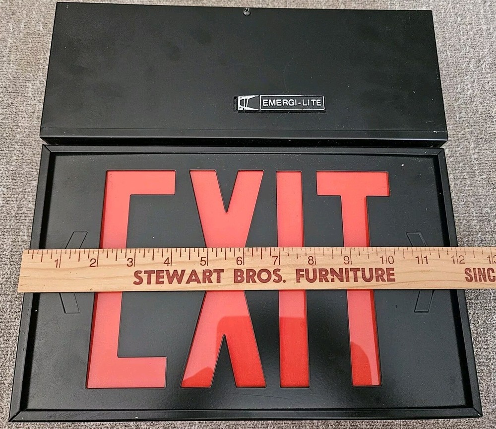Emergi-Lite Wall Mounted Self Powered Exit Sign Wired Black