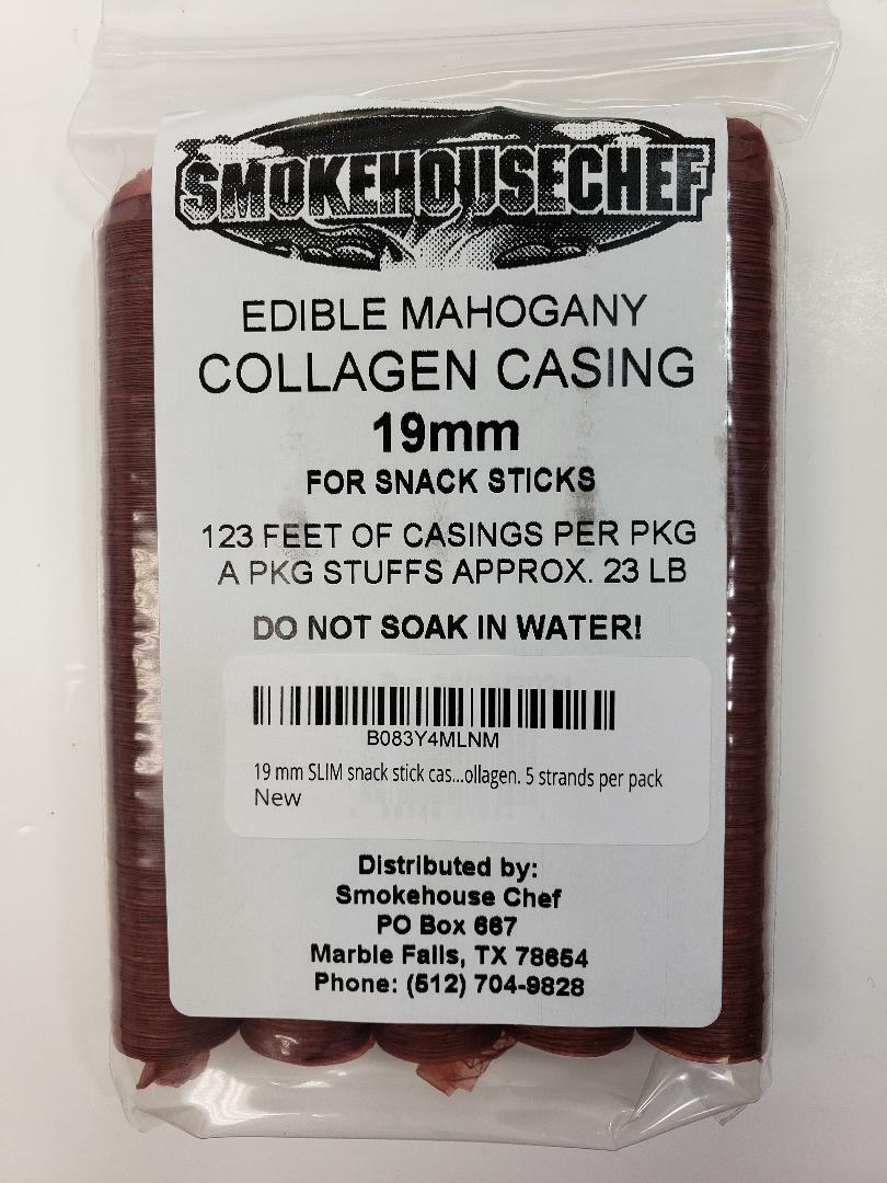 19 mm Snack Stick CASINGS for 23 lbs BEEF COLLAGEN Pepperoni sausage
