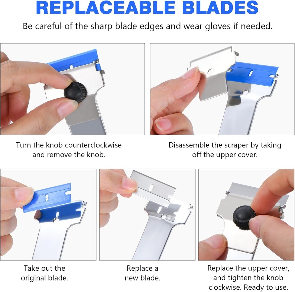 Share Giramika Razor Blade Scraper Tool with 20 Extra Long Handle