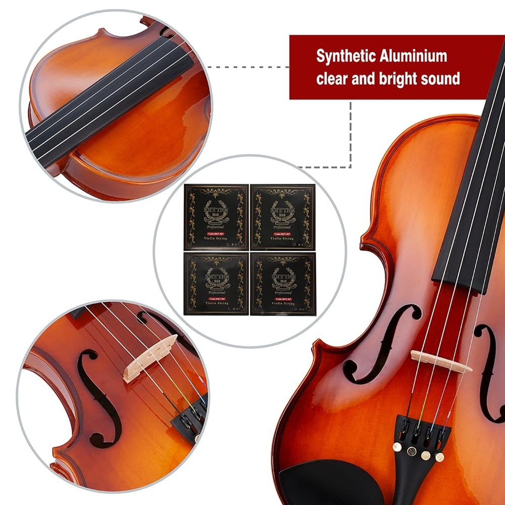 Rhythm Violin Set for Beginners,Acoustic Violins Starter Kit Package for Stud...