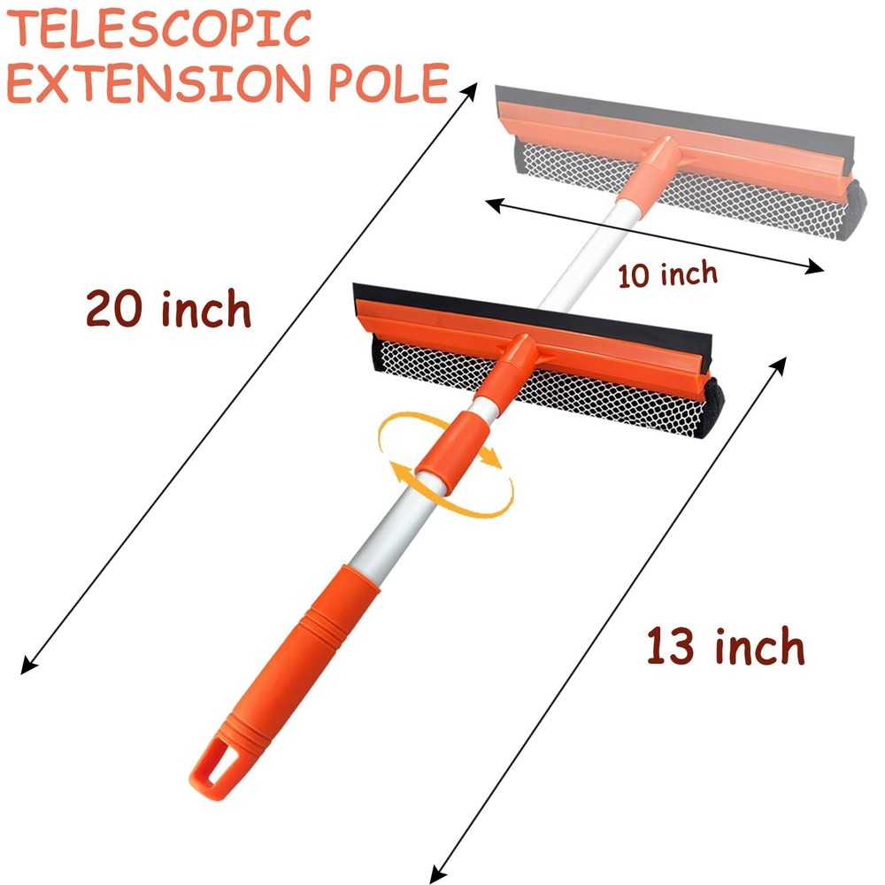 Window Squeegee for Window Cleaning with Retractable Pole, Squeegee Window Cl...
