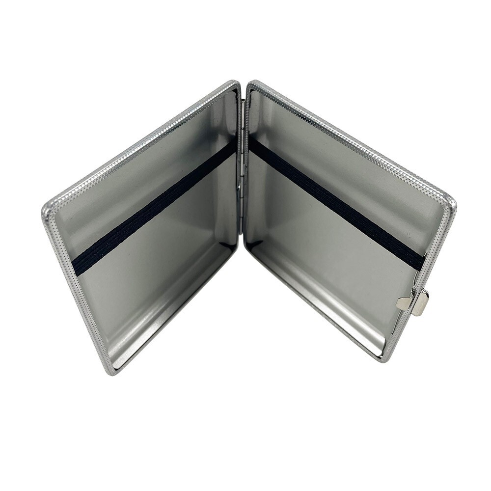 Leather Cigarette Case Tobacco Holder Box Double-Sided for 20's Cigarettes Black