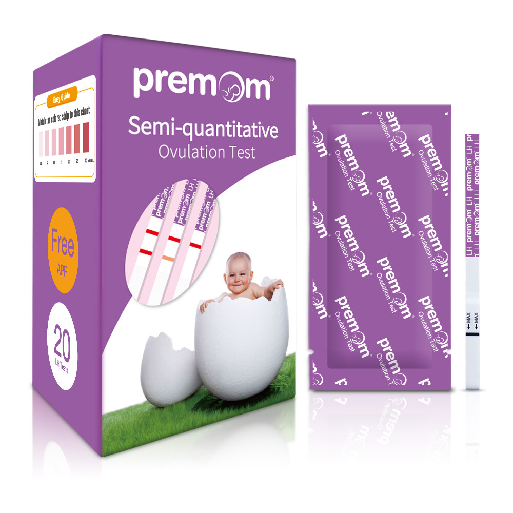 Premom Quantitative Ovulation Test Strips, Numerical Ovulation Test,20-Pack