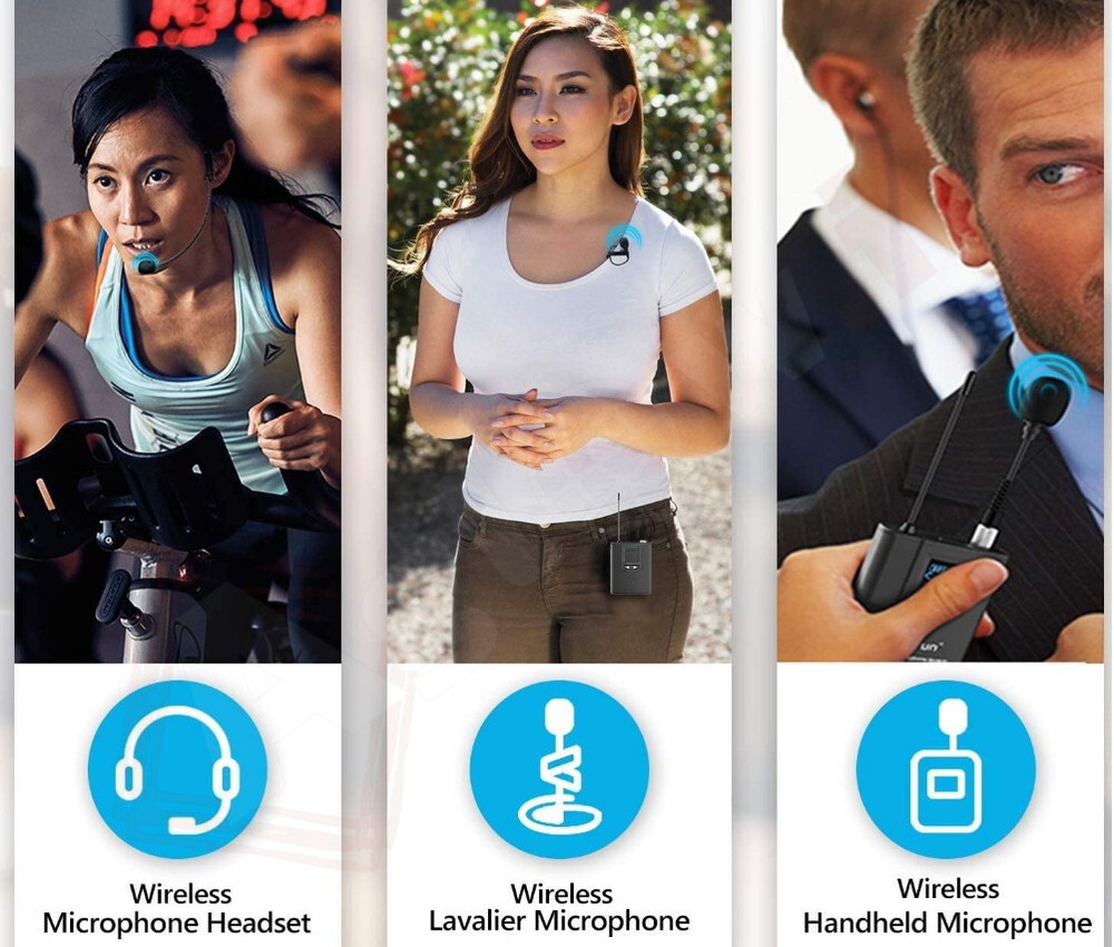 Wireless Headwear Microphone Headband Transmitter Headphone Receiver