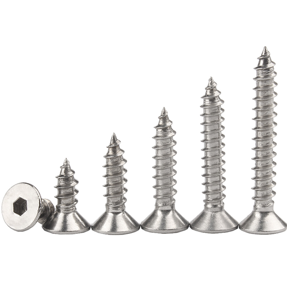 Hex Socket Countersunk Flat Head Self Tapping Screws 304 Stainless Steel M2-M6