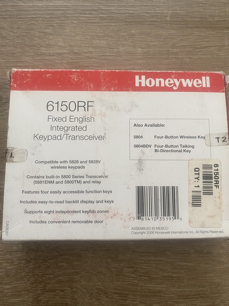 Honeywell / Ademco 6150RF Fixed Language Keypad/Transceiver