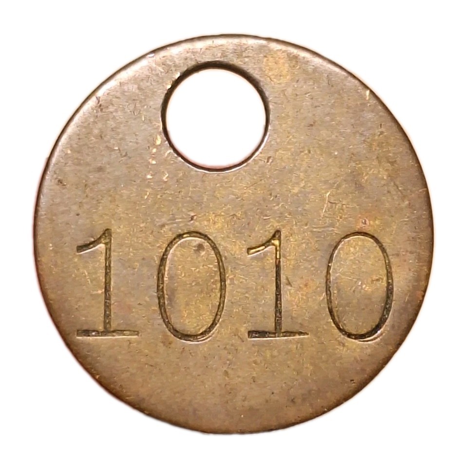 Vintage Unique Brass  Identification Tag Unknown Origin About 26mm