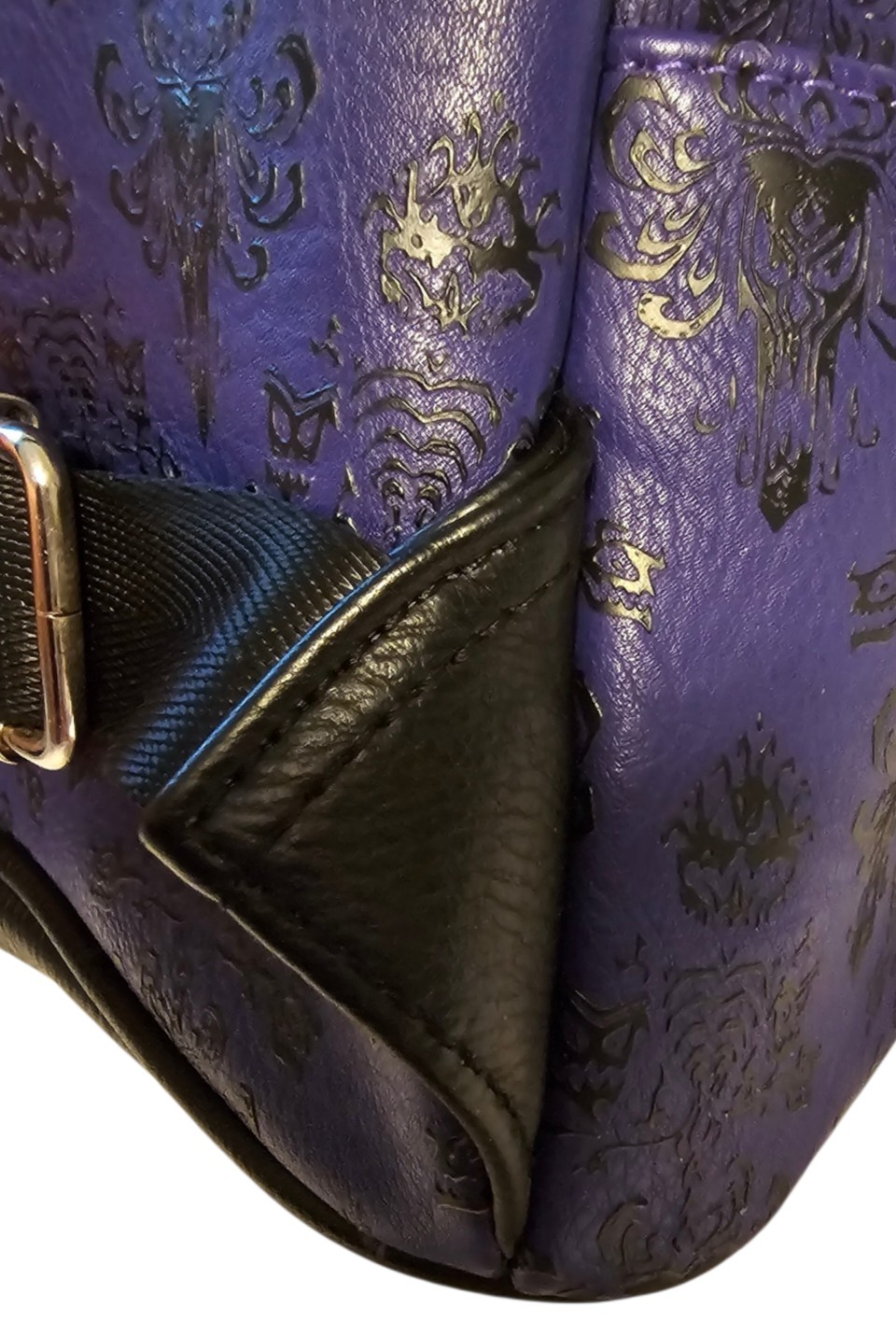 Loungefly Disney Parks Haunted Mansion Purple Wallpaper Mini Backpack ❤️ Logo