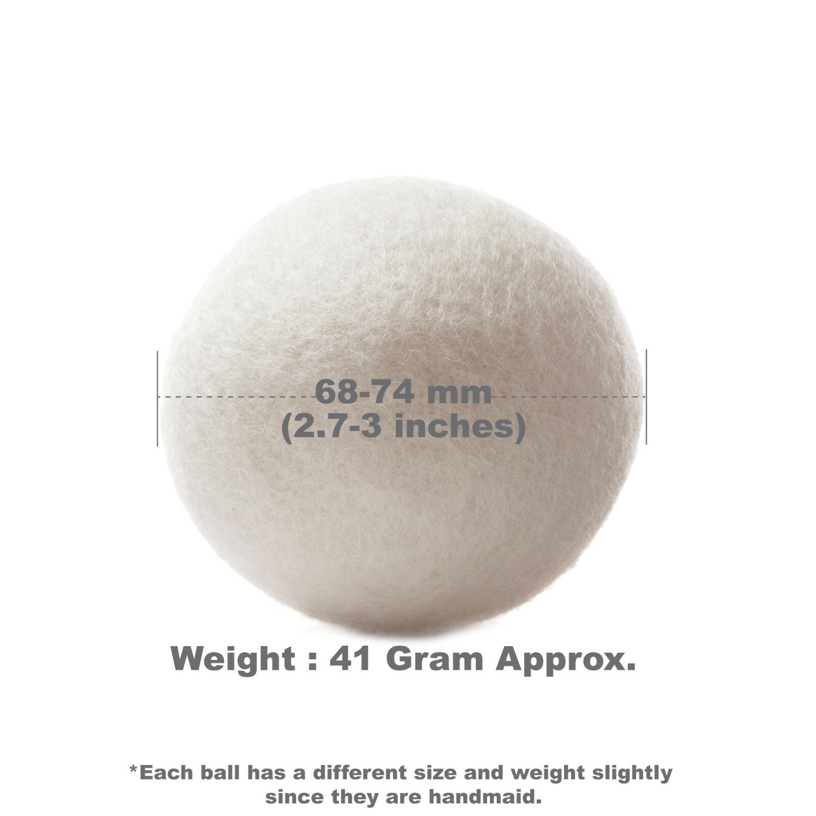 EcoJeannie Wooland Wholesale Bulk Laundry XL Premium 100% Wool Dryer Balls,